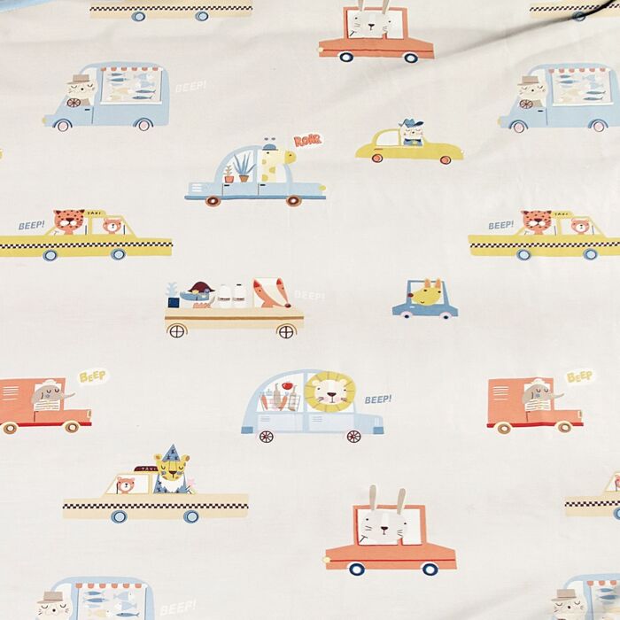 Parure de lit pour enfants avec voitures et camions colorés