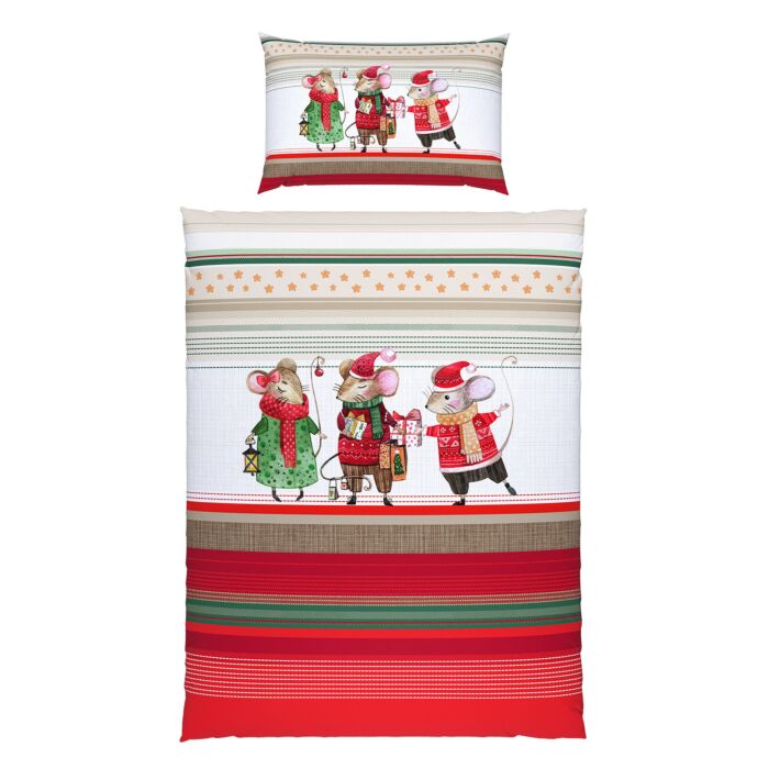 Parure de lit avec un motif festif de souris