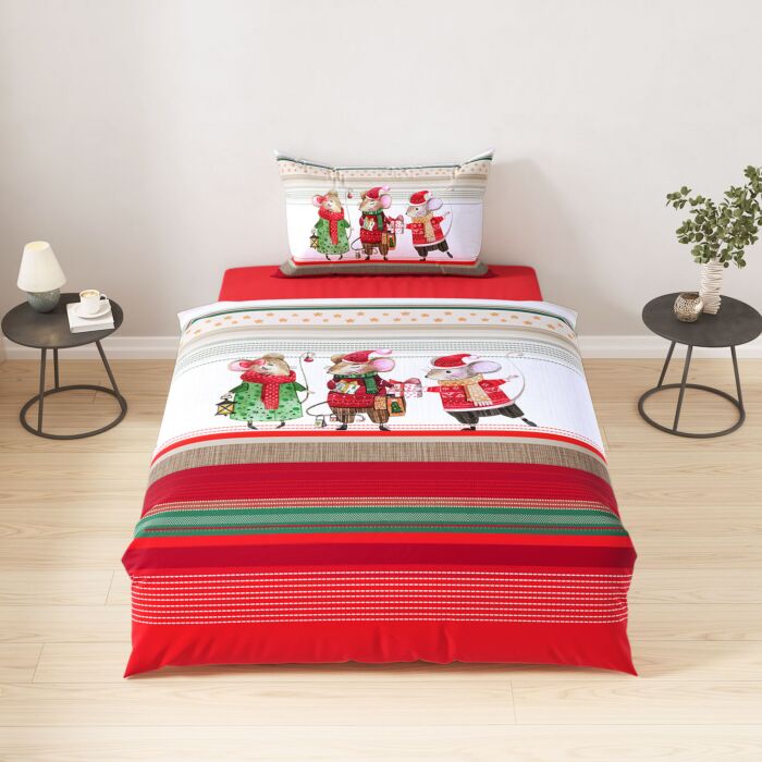 Parure de lit avec un motif festif de souris