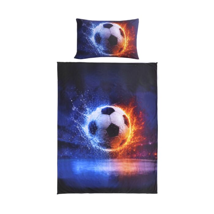 Bettwäsche mit dynamischem Fussballmotiv