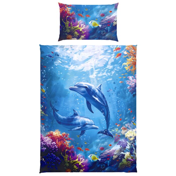 Bettwäsche mit Delfinen im Ozean