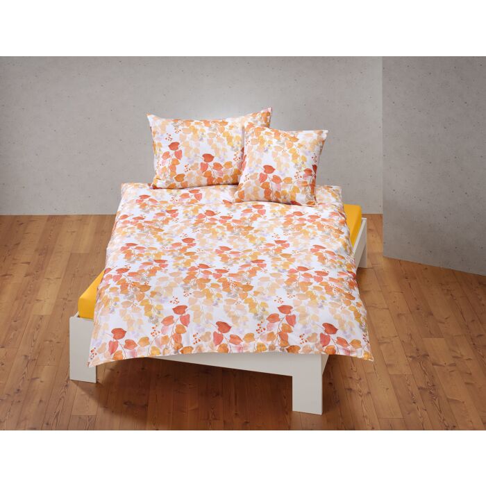 Bettwäsche mit herbstlichem Blätterprint – Kissenbezug – 65x65 cm