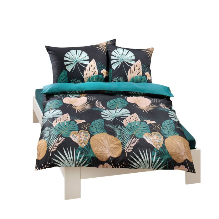 Satin-Bettwäsche mit edlem Gingko-Muster main product photo
