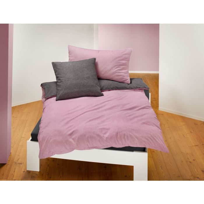 Image of Biberna Flanell Bettwäsche in Mélange-Optik, flieder, 50x70 cm bei Lehner Versand Schweiz