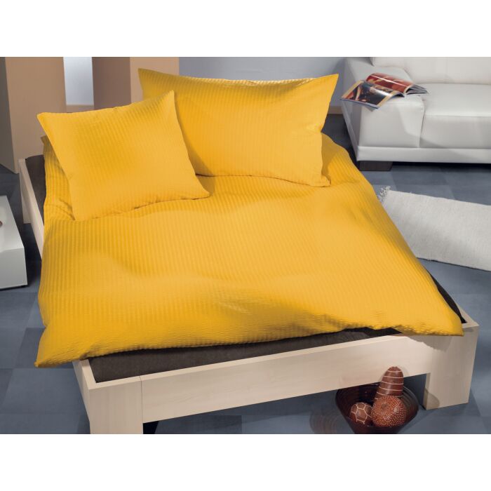 Bettwäsche Uni Satin-Seersucker