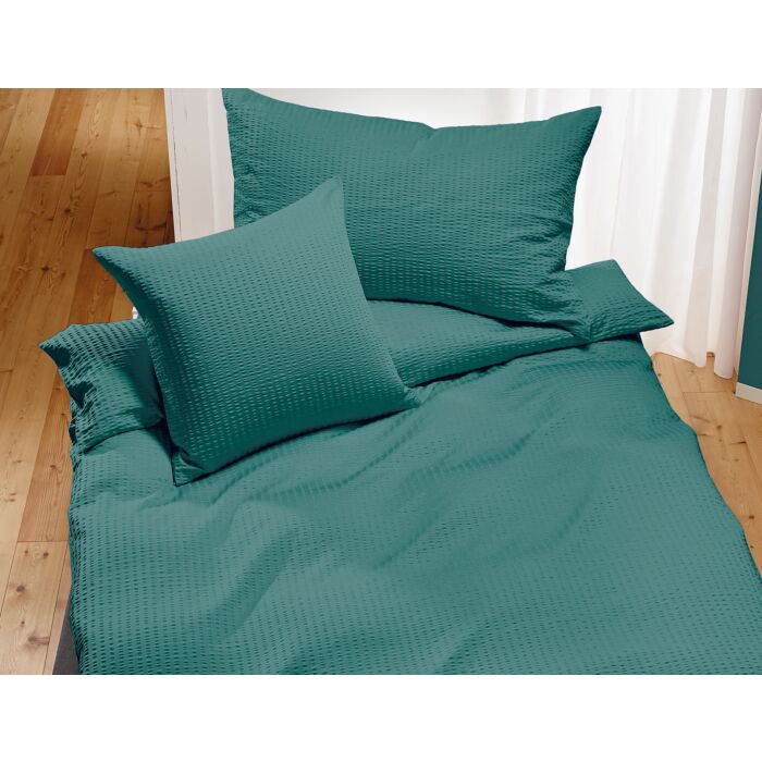 Bettwäsche Uni Satin-Seersucker