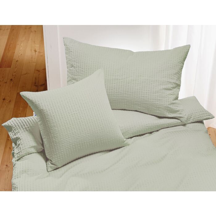 Bettwäsche Uni Satin-Seersucker
