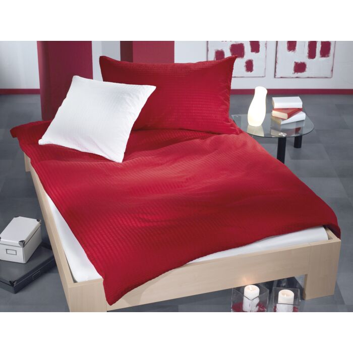 Bettwäsche Uni Satin-Seersucker – Kissenbezug – 65x65 cm