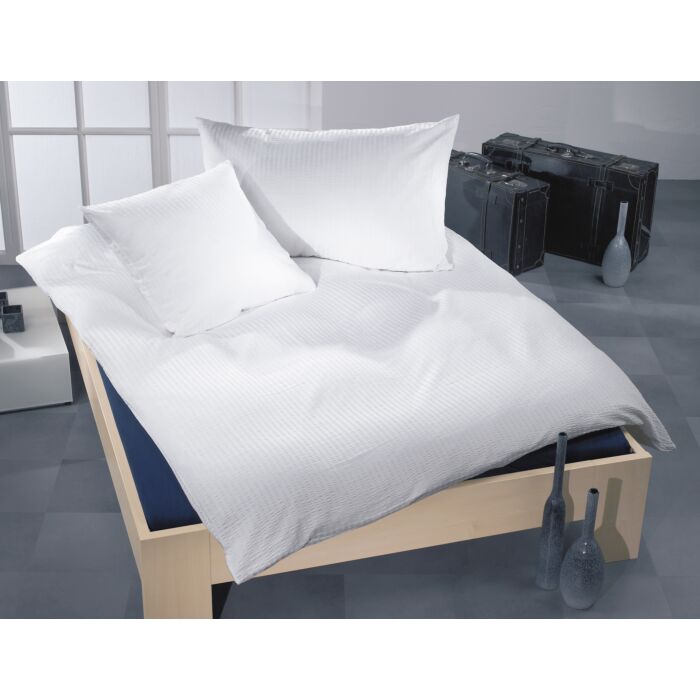 Bettwäsche Uni Satin-Seersucker – Duvetbezug – 160x240 cm