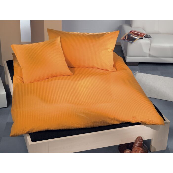 Bettwäsche Uni Satin-Seersucker – Kissenbezug – 65x100 cm