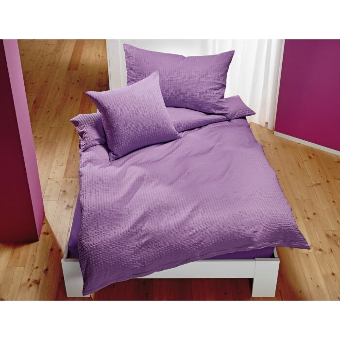 Bettwäsche Uni Satin-Seersucker – Kissenbezug – 65x65 cm