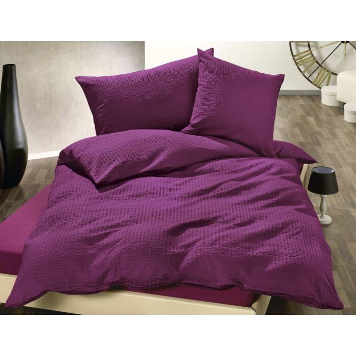 Bettwäsche Uni Satin-Seersucker – Duvetbezug – 200x210 cm