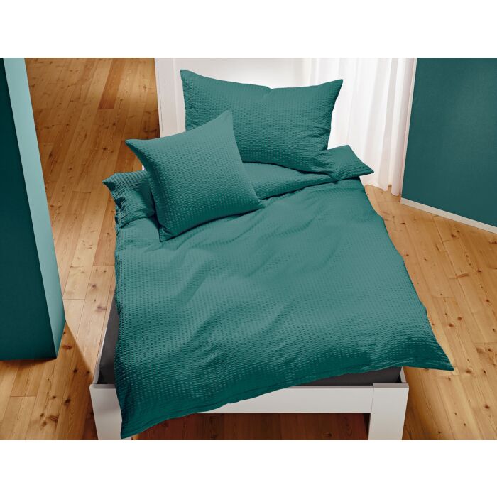 Bettwäsche Uni Satin-Seersucker – Kissenbezug – 65x100 cm