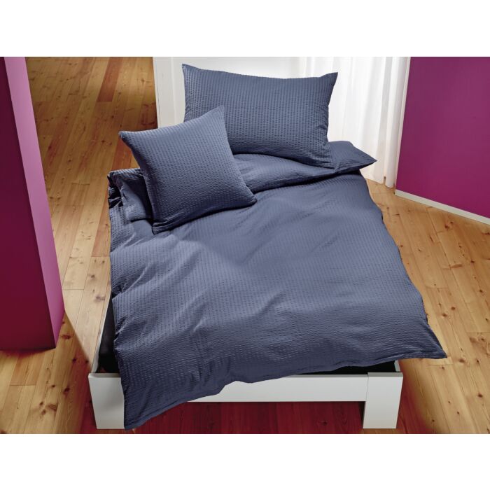 Bettwäsche Uni Satin-Seersucker – Kissenbezug – 50x70 cm