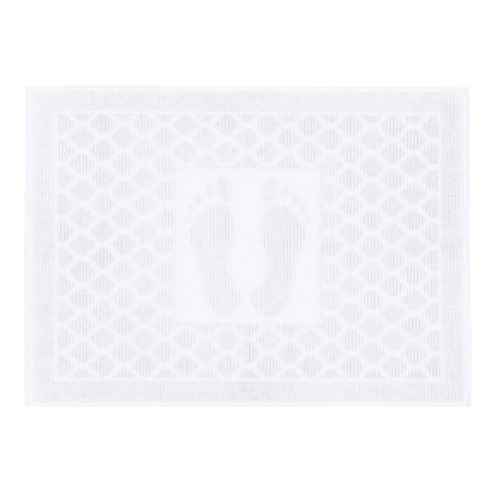 Image of Badevorleger mit Fuss-Print und Muster, weiss, 50x70 cm bei Lehner Versand Schweiz