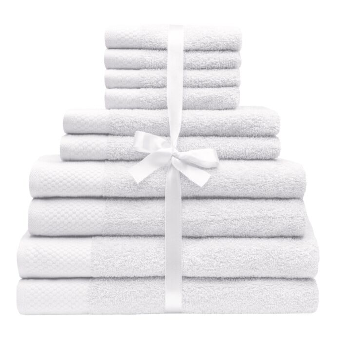 Linge éponge Uni, 10 pièces