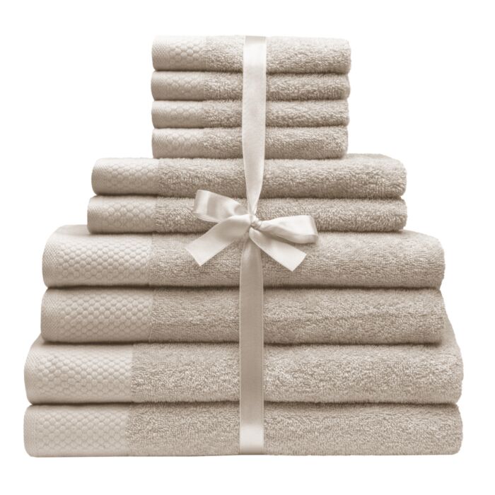 Linge éponge Uni, 10 pièces