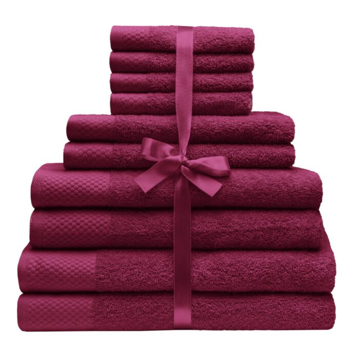 Linge éponge Uni, 10 pièces