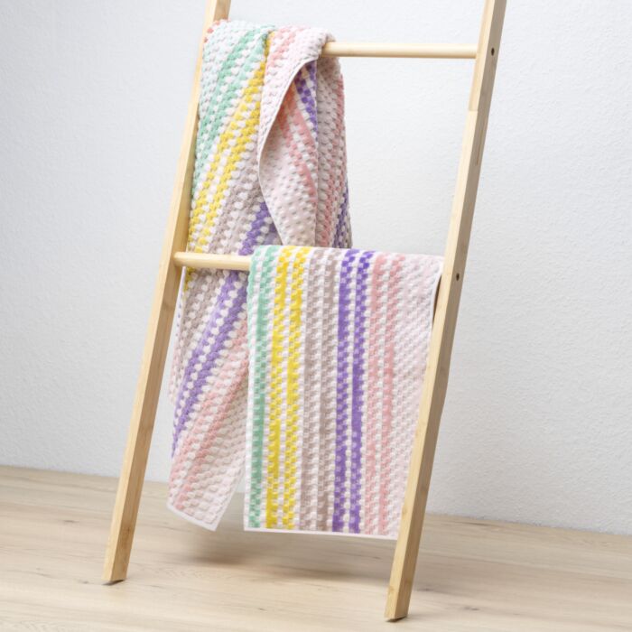 Linge éponge Alana à motif cubes colorés