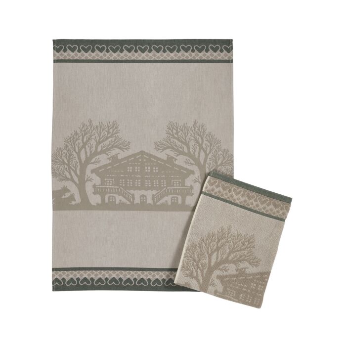 Lot de 2 linges de cuisine avec motif de papier découpé