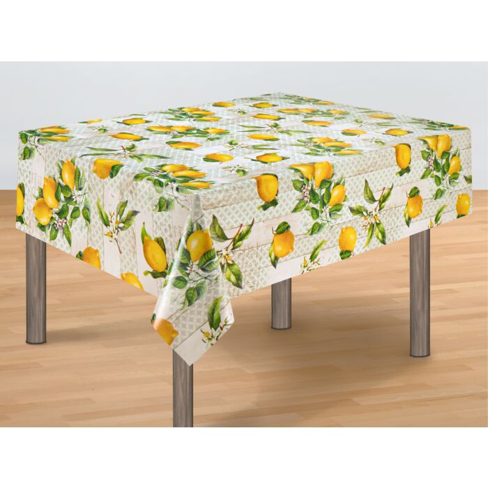 Nappe avec branches de citronnier et inscription