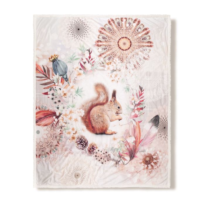 Image of hip Weiche, flauschige Fleecedecke mit Eichhörnchen, braun, 130x160 cm bei Lehner Versand Schweiz