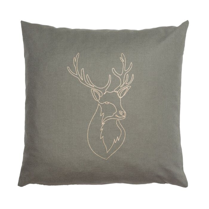 Oreiller en pin cembro Herbalind avec motif cerf doré main product photo