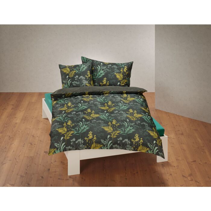 Bettwäsche mit feinem Blätterprint – Duvetbezug – 200x210 cm