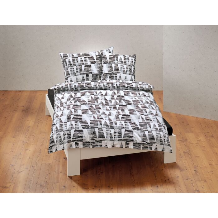 Bettwäsche mit Triangelmuster schwarz-weiss – Kissenbezug – 65x65 cm