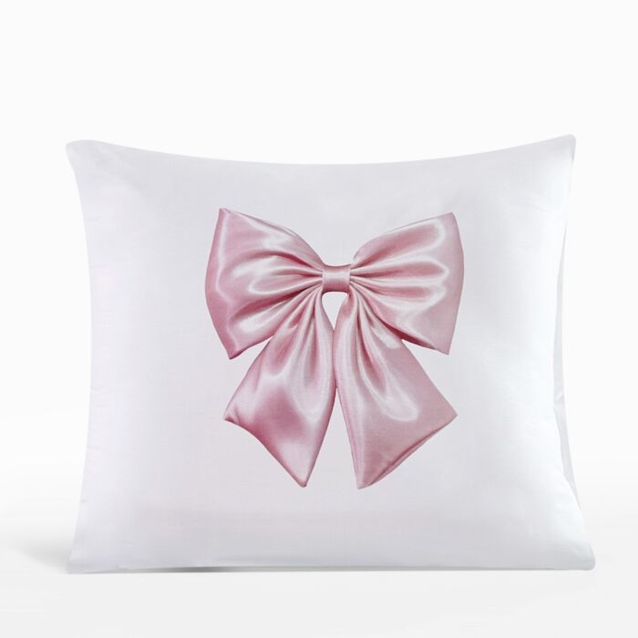 Housse de coussin avec nœud décoratif
