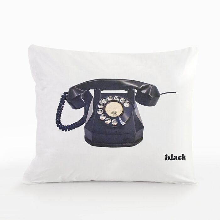 Kissenbezug mit Retro-Telefonmotiv