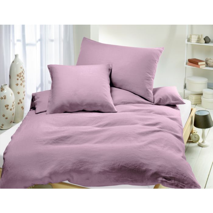 Image of Leinen-Bettwäsche uni, mauve, 200x210 cm bei Lehner Versand Schweiz
