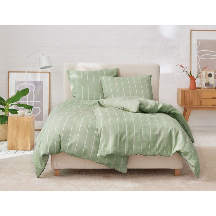 Image of Esprit Bettwäsche Harp Stripe, grün, 200x210 cm bei Lehner Versand Schweiz