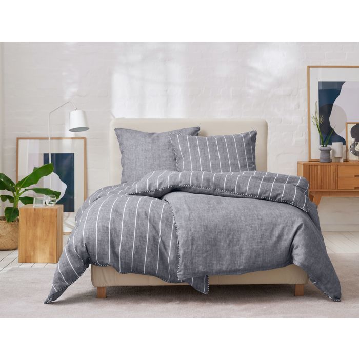 Image of Esprit Bettwäsche Harp Stripe, anthrazit, 50x70 cm bei Lehner Versand Schweiz