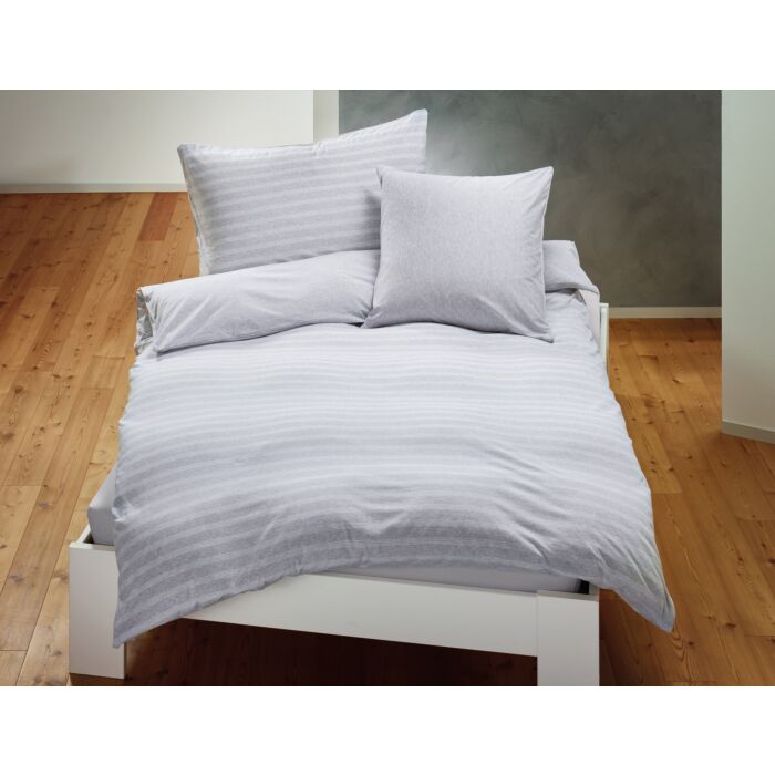 Jersey-Bettwäsche mit Biese und feinen Streifen – Duvetbezug – 200x210 cm
