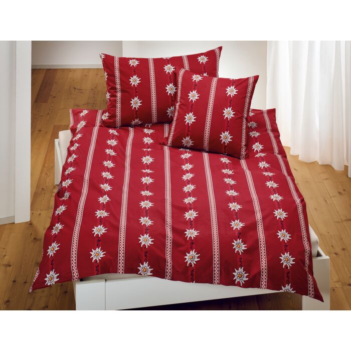 Bettwäsche mit Edelweiss-Motiv – Kissenbezug – 65x100 cm