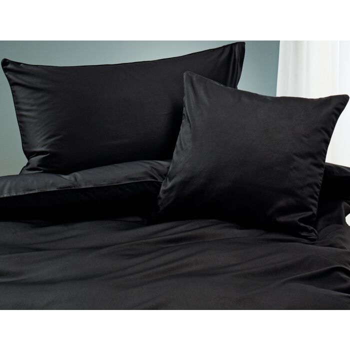 Uni Satin Bettwäsche mit Biese