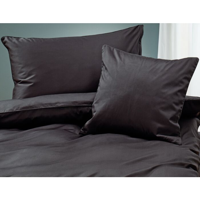 Uni Satin Bettwäsche mit Biese