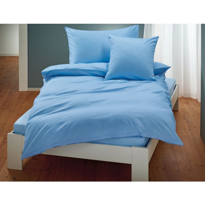 Uni Satin Bettwäsche mit Biese – Duvetbezug – 200x210 cm