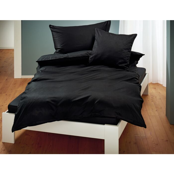 Uni Satin Bettwäsche mit Biese – Duvetbezug – 240x240 cm