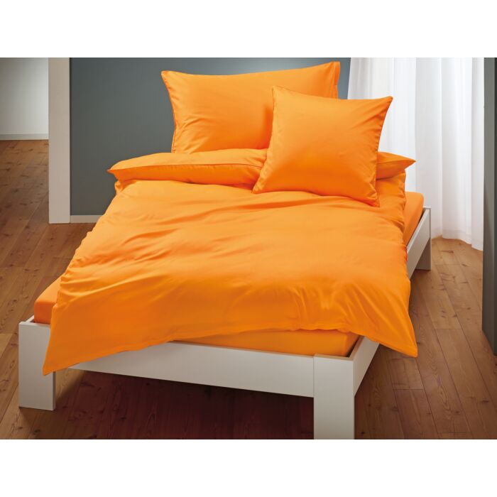 Uni Satin Bettwäsche mit Biese – Duvetbezug – 160x210 cm
