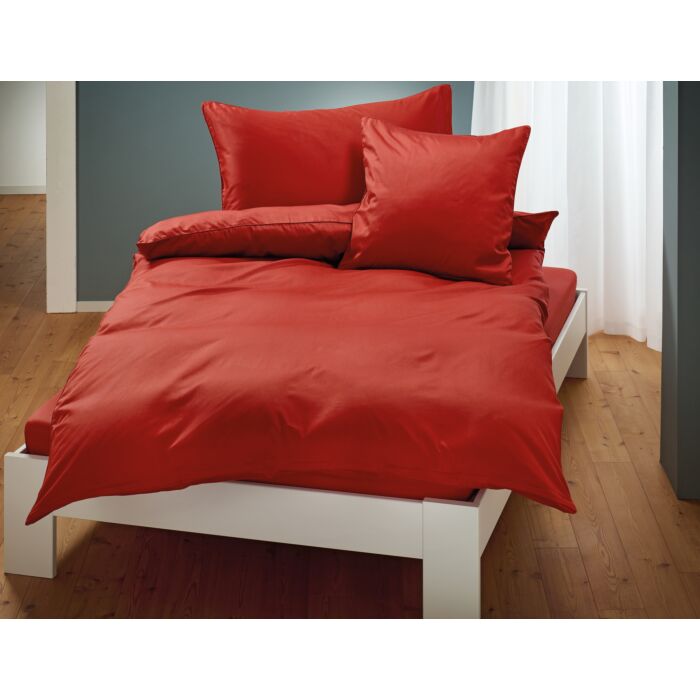Uni Satin Bettwäsche mit Biese – Kissenbezug – 65x100 cm