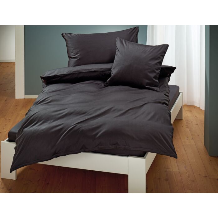 Uni Satin Bettwäsche mit Biese – Kissenbezug – 65x100 cm