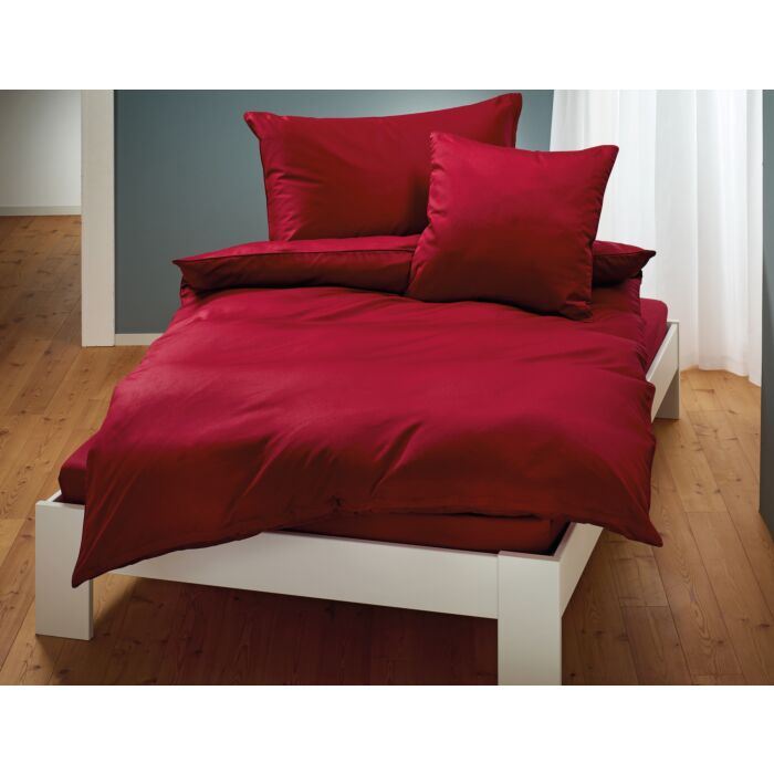 Uni Satin Bettwäsche mit Biese – Duvetbezug – 240x240 cm
