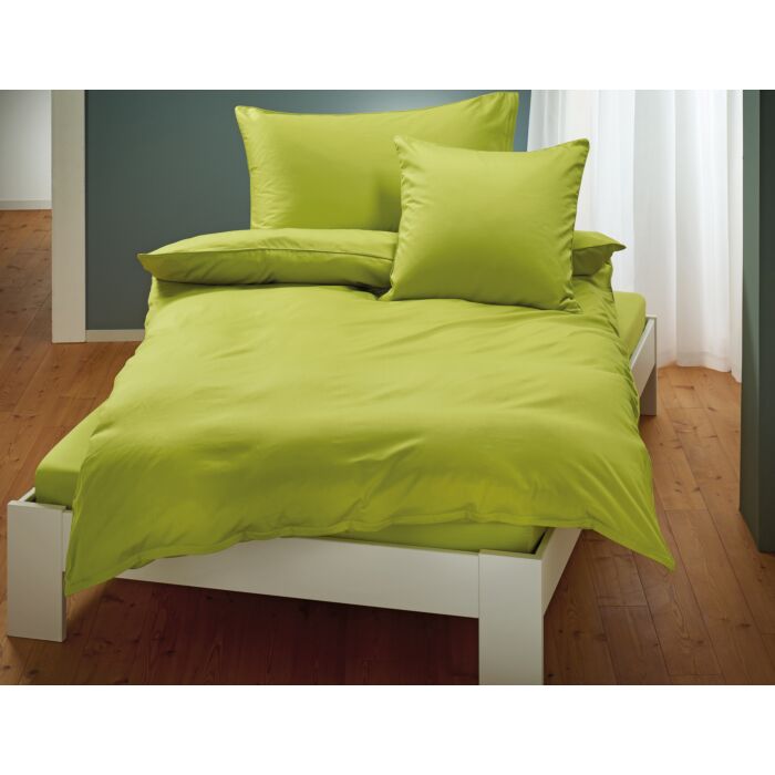 Uni Satin Bettwäsche mit Biese – Duvetbezug – 160x210 cm