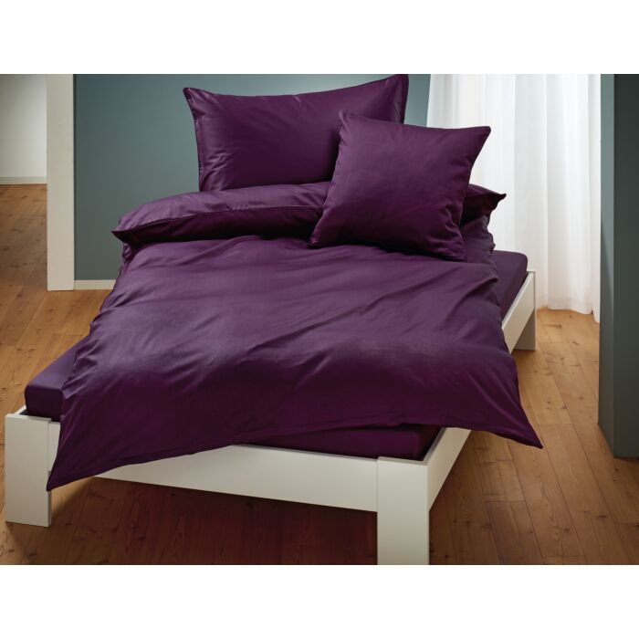 Uni Satin Bettwäsche mit Biese – Duvetbezug – 240x240 cm