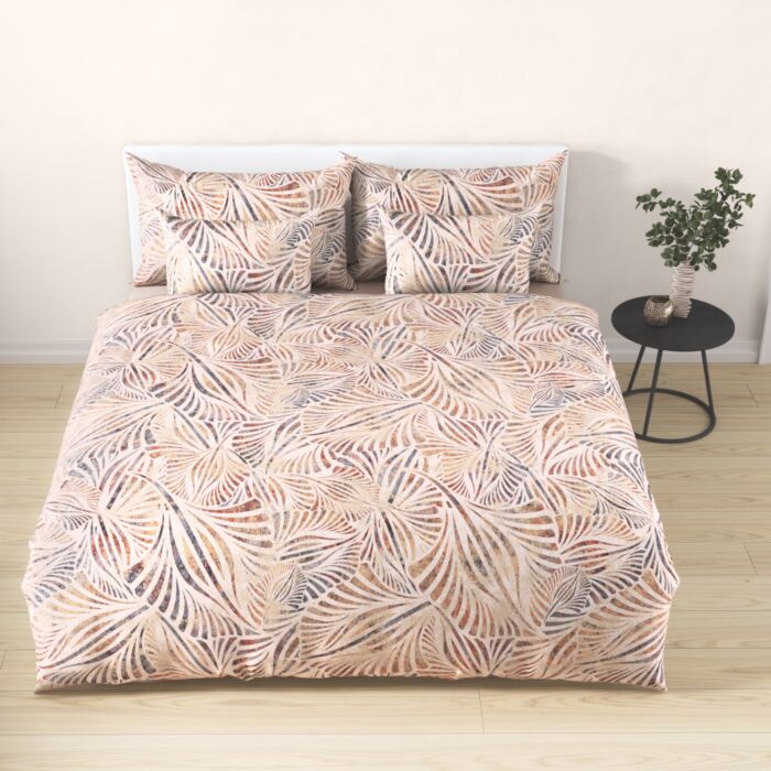 Linge de lit orné d'un motif de feuilles intemporel