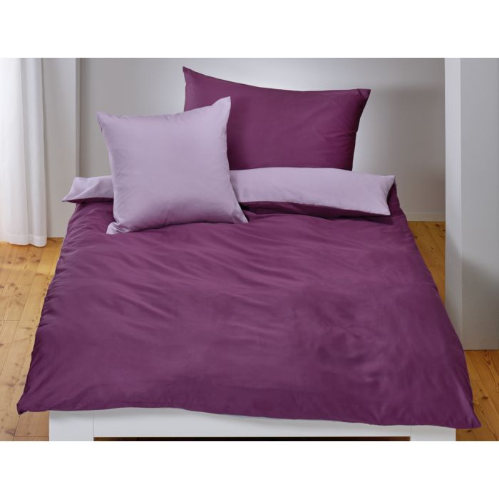 Image of Uni Satin-Bettwäsche Doubleface, beere-lila, 50x70 cm bei Lehner Versand Schweiz
