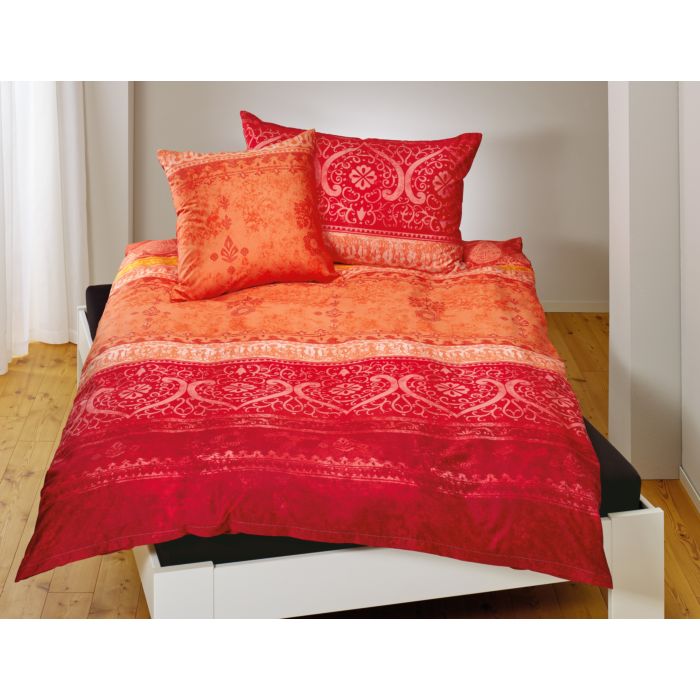 Image of Satin Bettwäsche mit indischem Muster orange, 65x100 cm bei Lehner Versand Schweiz