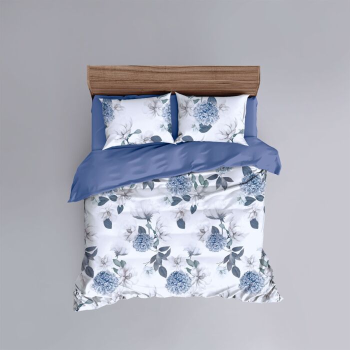 Bettwäsche mit floralem Muster , hellblau